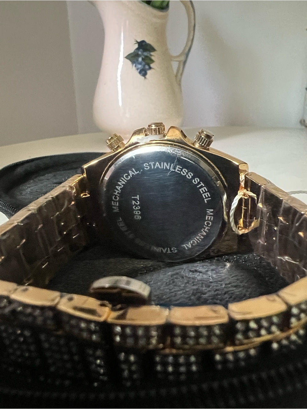 Gold-Tone Rainbow Crystal Unisex Chronograph Watch 
Iced Spectrum Quartz Movemen - Picture 4 of 6